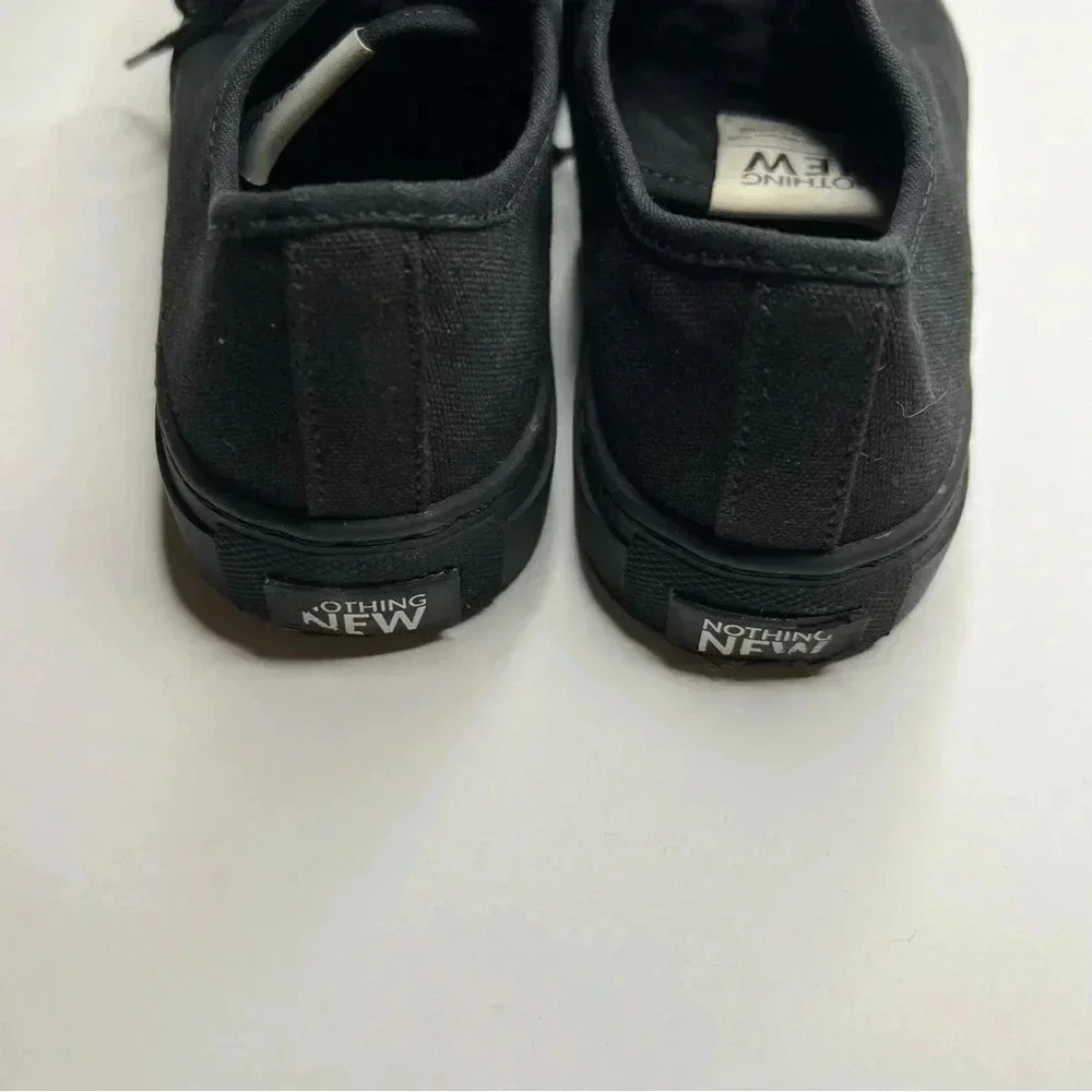 Nothing New Sneakers Classic Low Top Shoe Black Canvas Womens 9 - Picture 4 of 7